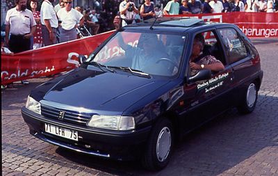 Peugeot 106 e in Karlsruhe auf der EVA Tour
