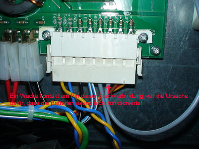 Steckverbindung von Trafo
Steckverbindung von Trafo der Batterieheitzung zur Platine
