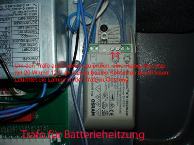 Trafo
Trafo für Batterieheitzung
