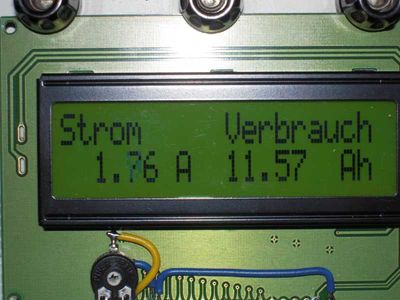 Elduino Anzeige im Stand (Strom <5A)
