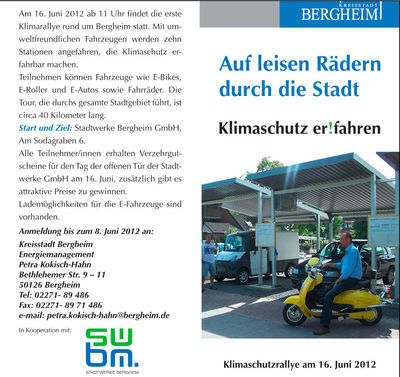 EV Ralley in 50127 BM Juni 2012 EINLADUNG
16.06.2012 Klimaralley Bergheim
Keywords: Klimaralley Bergheim