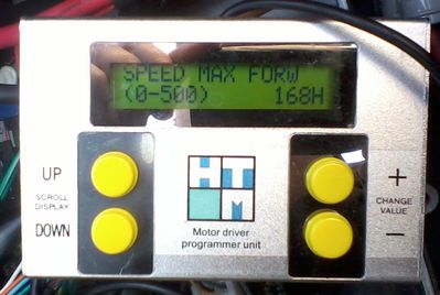 Speedprogrammierung
So sieht die Einstellmöglichkeit aus. 168h entsprechen ca. 48km/h. Also die gesetzlich geforderten 45km/h ausgereizt...
