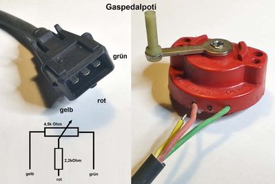 Gaspedalpoti+Schaltplan
P106e, Saxo e
das gelbe Kabel war gebrochen. Anöten ging nicht mehr...
